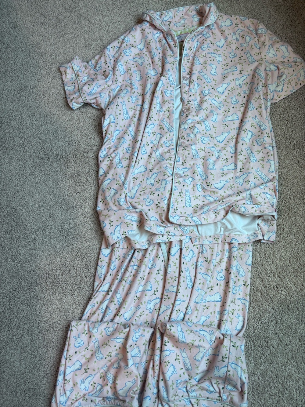 SweetHoney Pink Bunny  Print Pajama Set